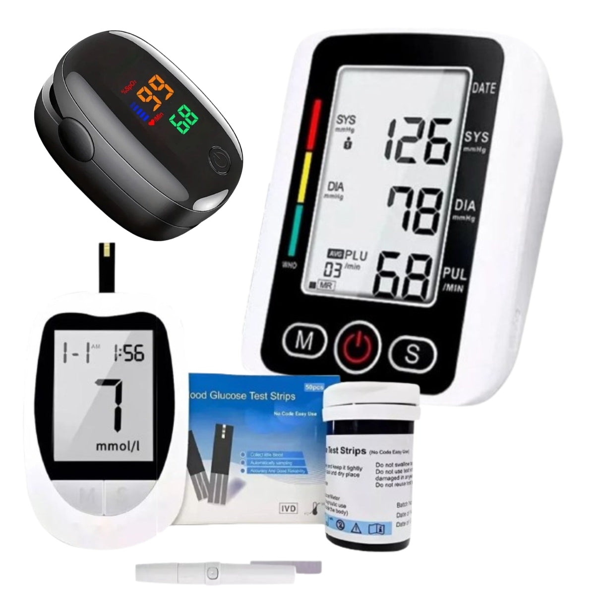 Glucometro Tensiometro Oximetro sin Curva