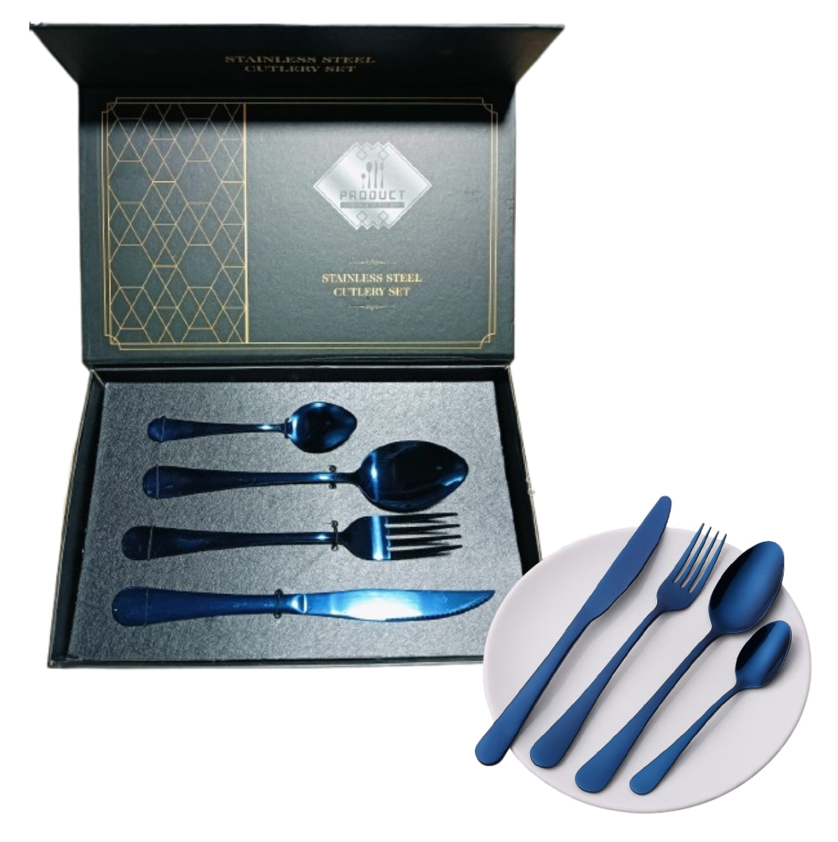 Cubiertos 24 Piezas De Lujo Acero Inoxid