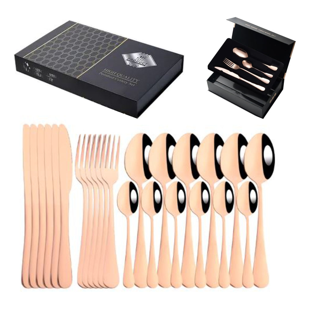 Cubiertos 24 Piezas De Lujo Acero Inoxid