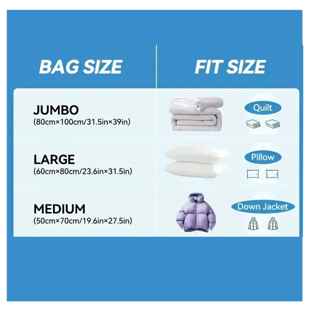 Pack Bolsas Almacenaje Vacío mas Bomba