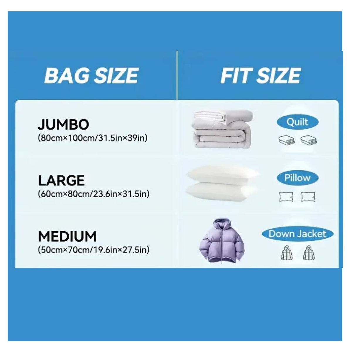 Pack Bolsas Almacenaje Vacío mas Bomba