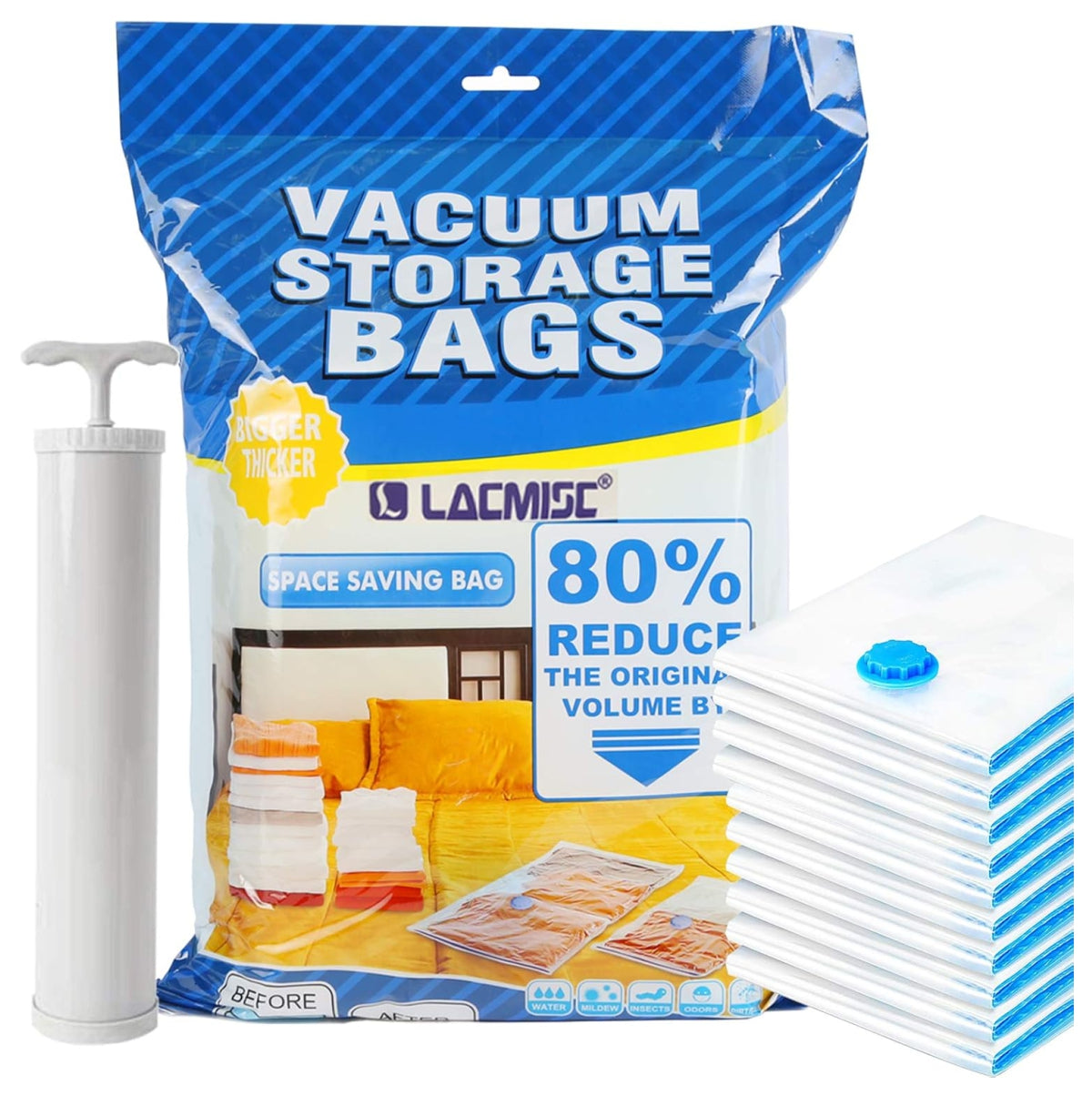 Pack Bolsas Almacenaje Vacío mas Bomba