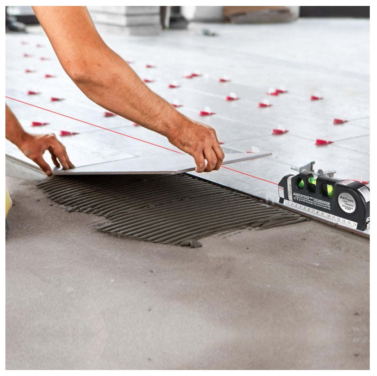 Nivel laser línea de cinta métrica