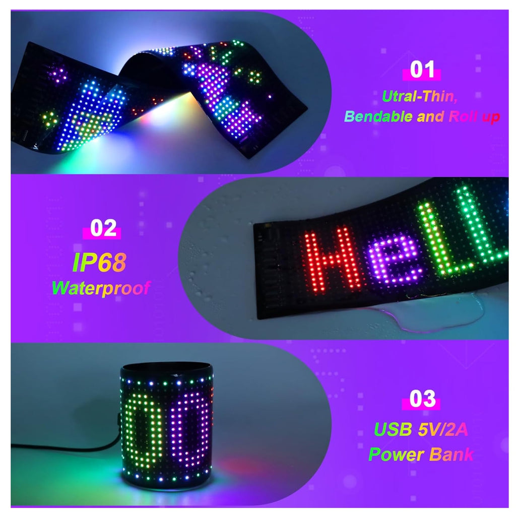 Letrero LED Programable RGB 25cmx10cm