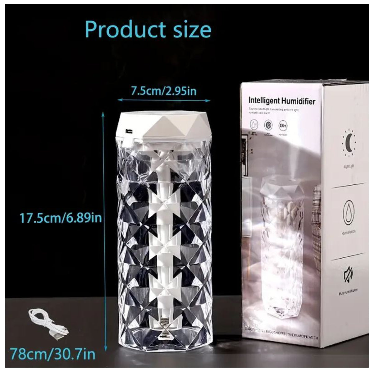 Lampara RGB Humificador Cristal