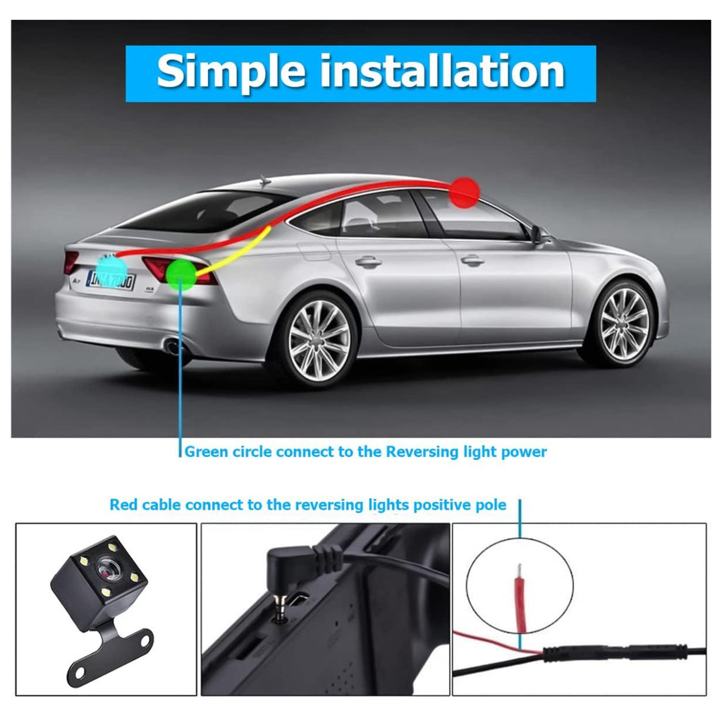 Espejo Retrovisor Cámara Dual DVR Revers