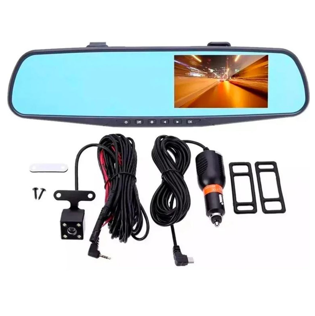 Espejo Retrovisor Cámara Dual DVR Revers