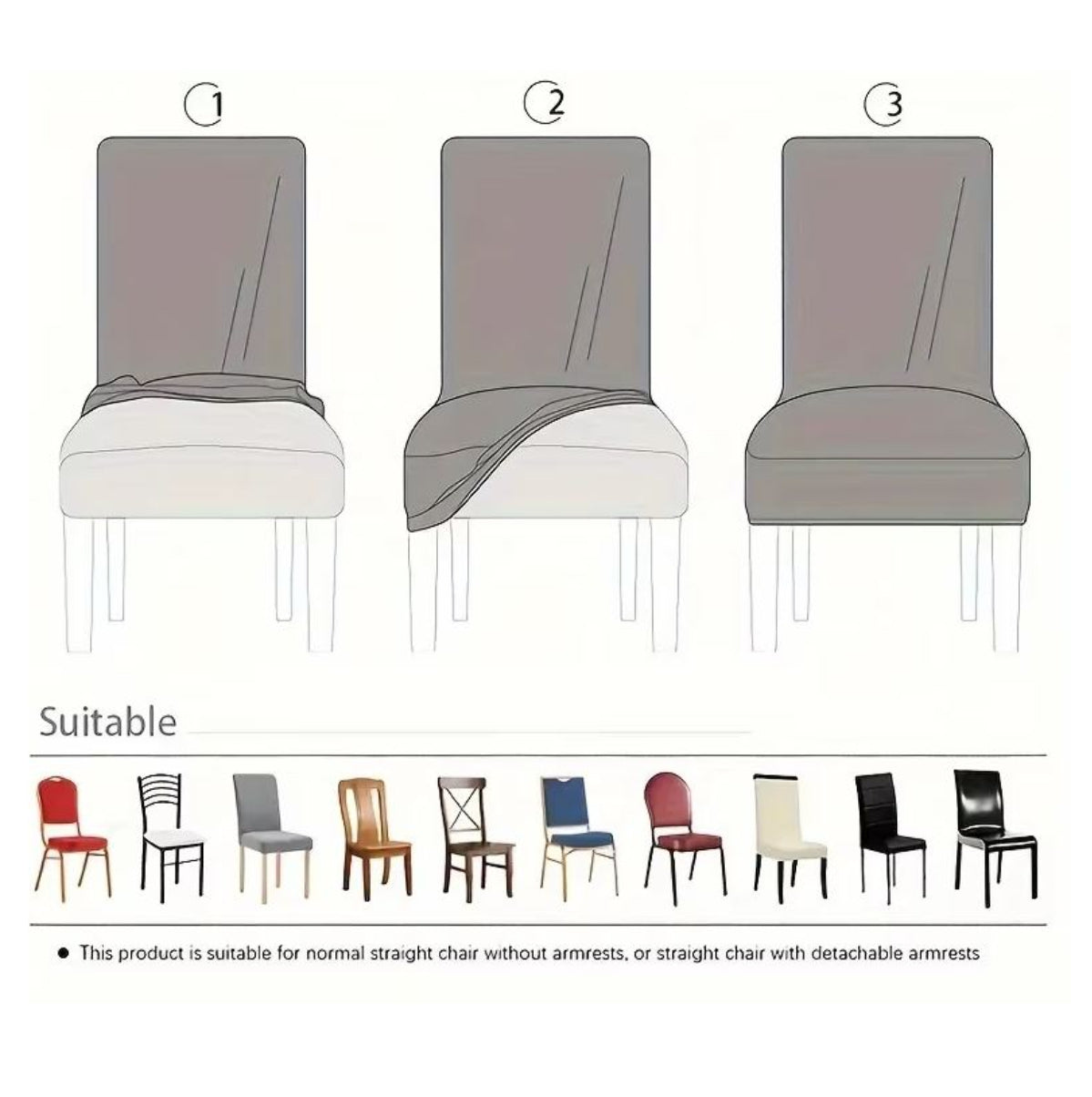 Fundas Elásticas Sillas Comedor Set x6