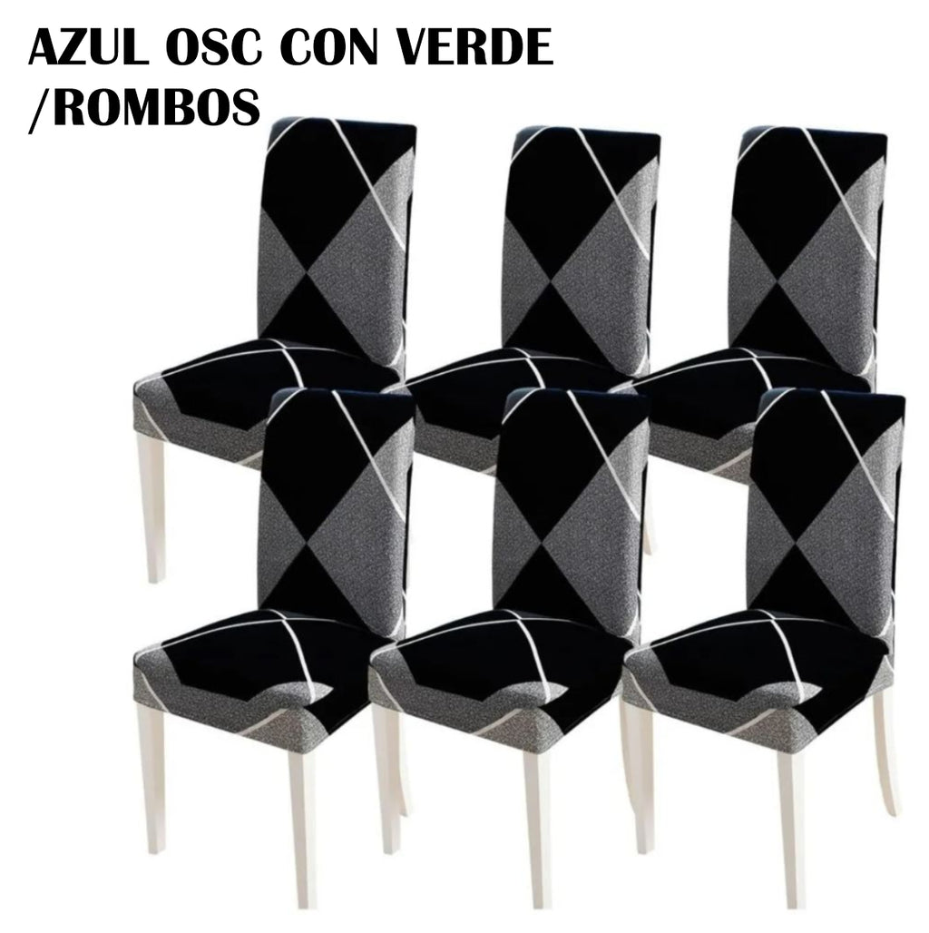 Fundas Elásticas Sillas Comedor Set x6