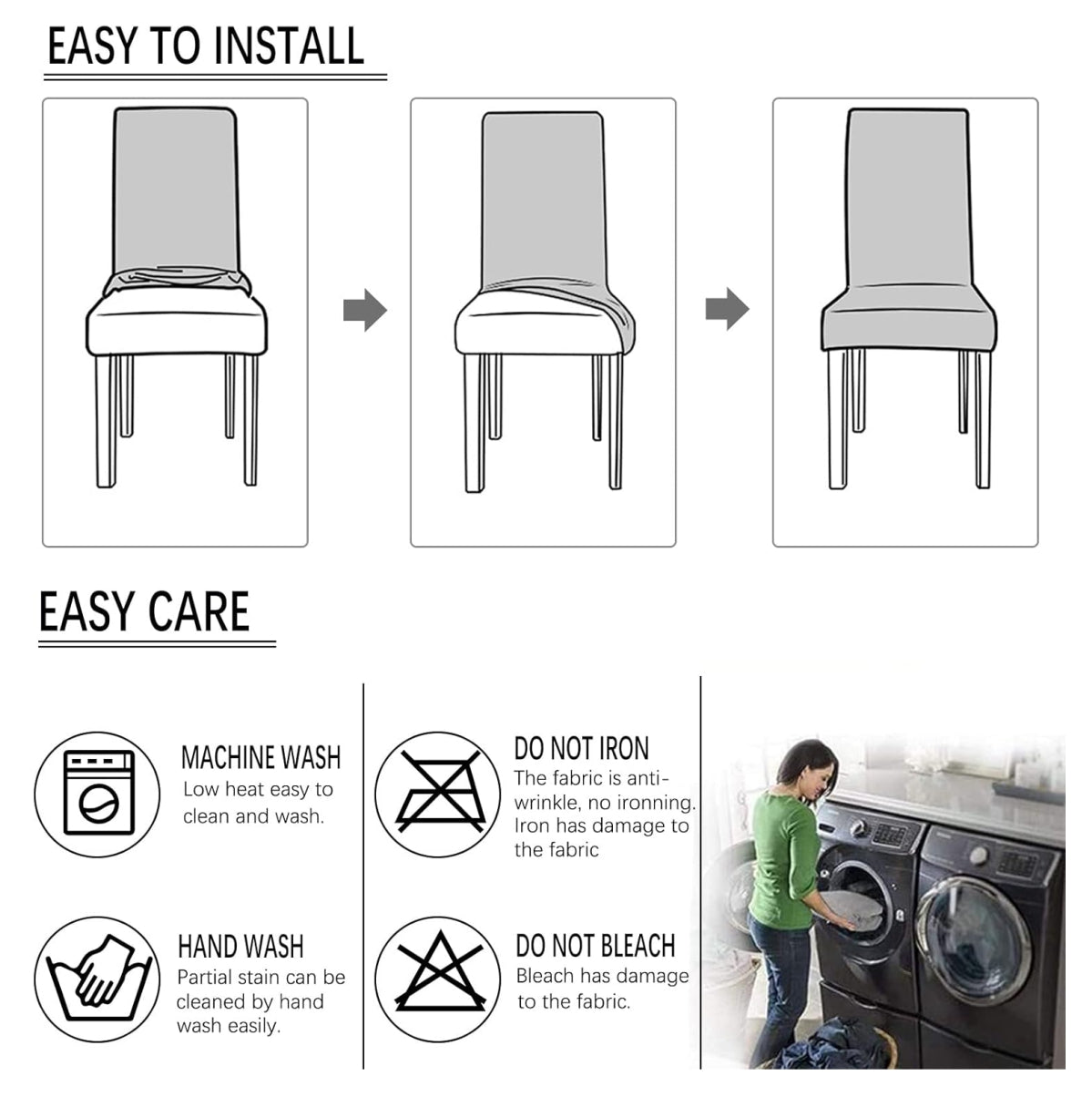 Fundas Elásticas Sillas Comedor Set x6