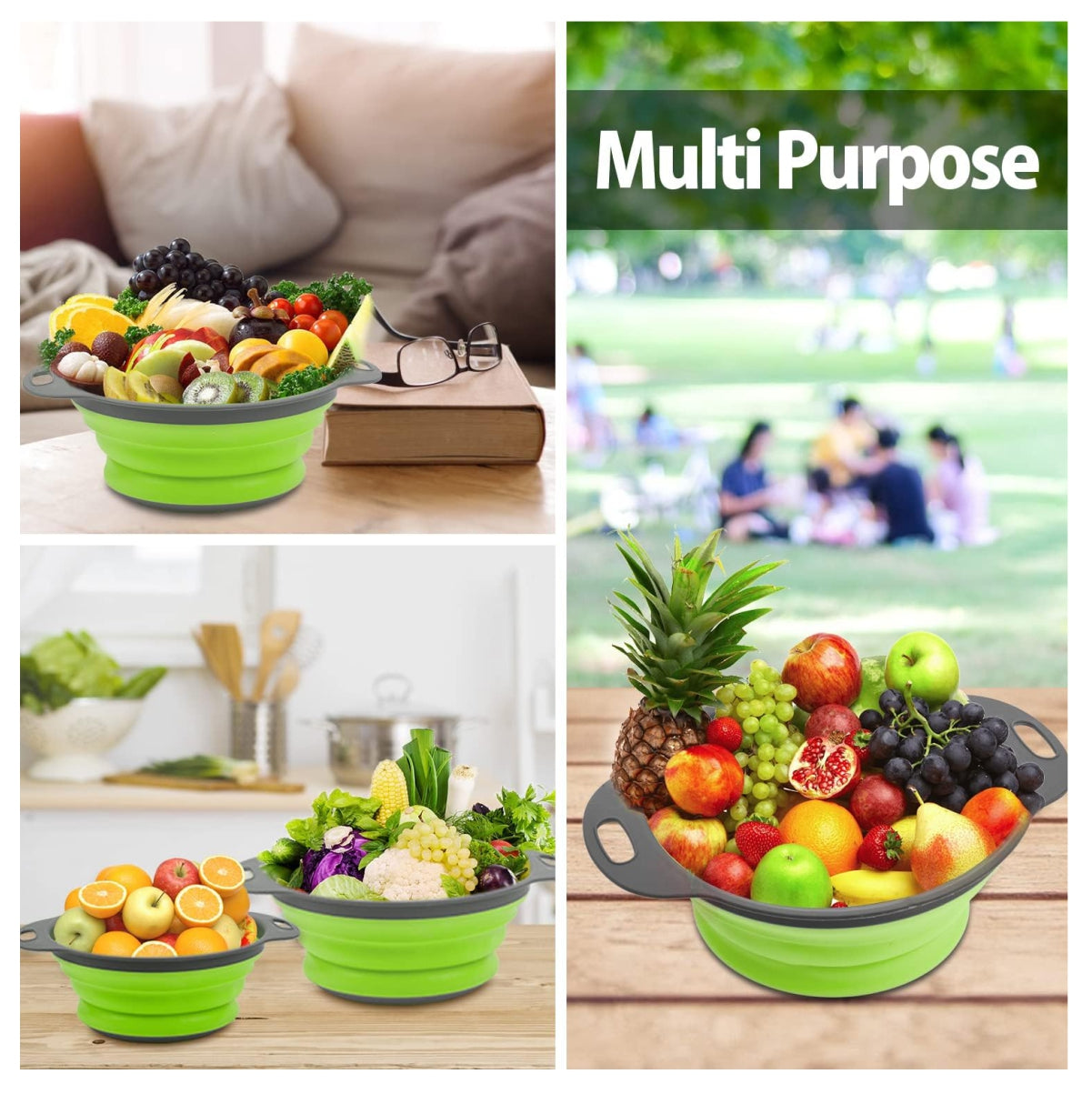 Coladores Plegables de Silicona juego X2