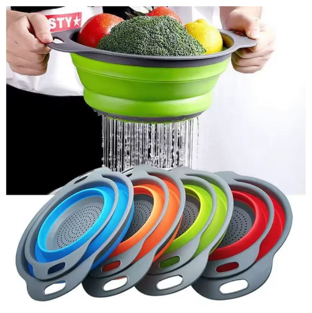 Coladores Plegables de Silicona juego X2