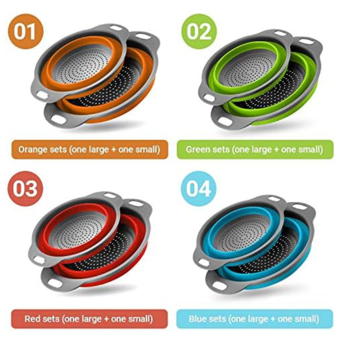 Coladores Plegables de Silicona juego X2