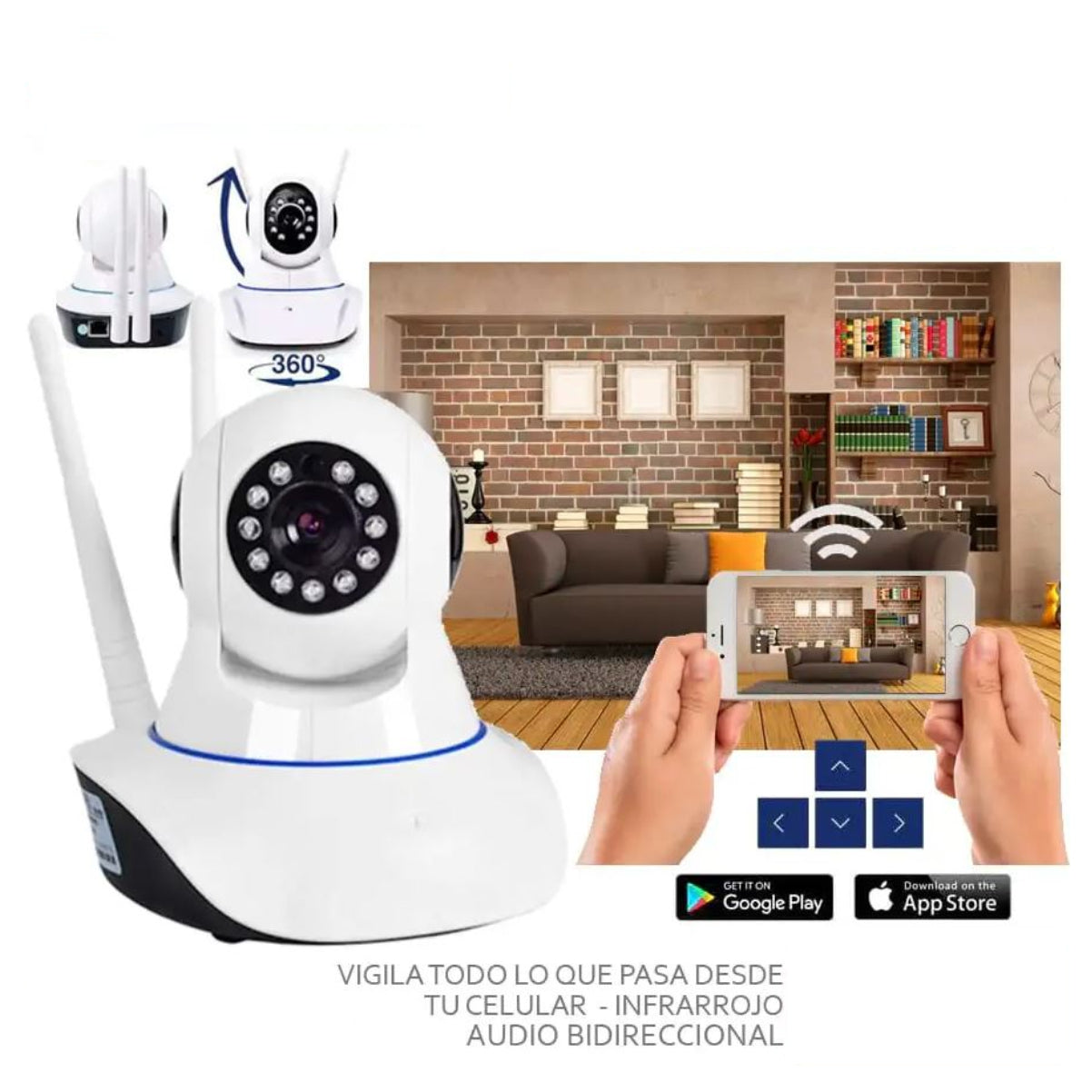 Camara seguridad 3 antenas 1080P HD