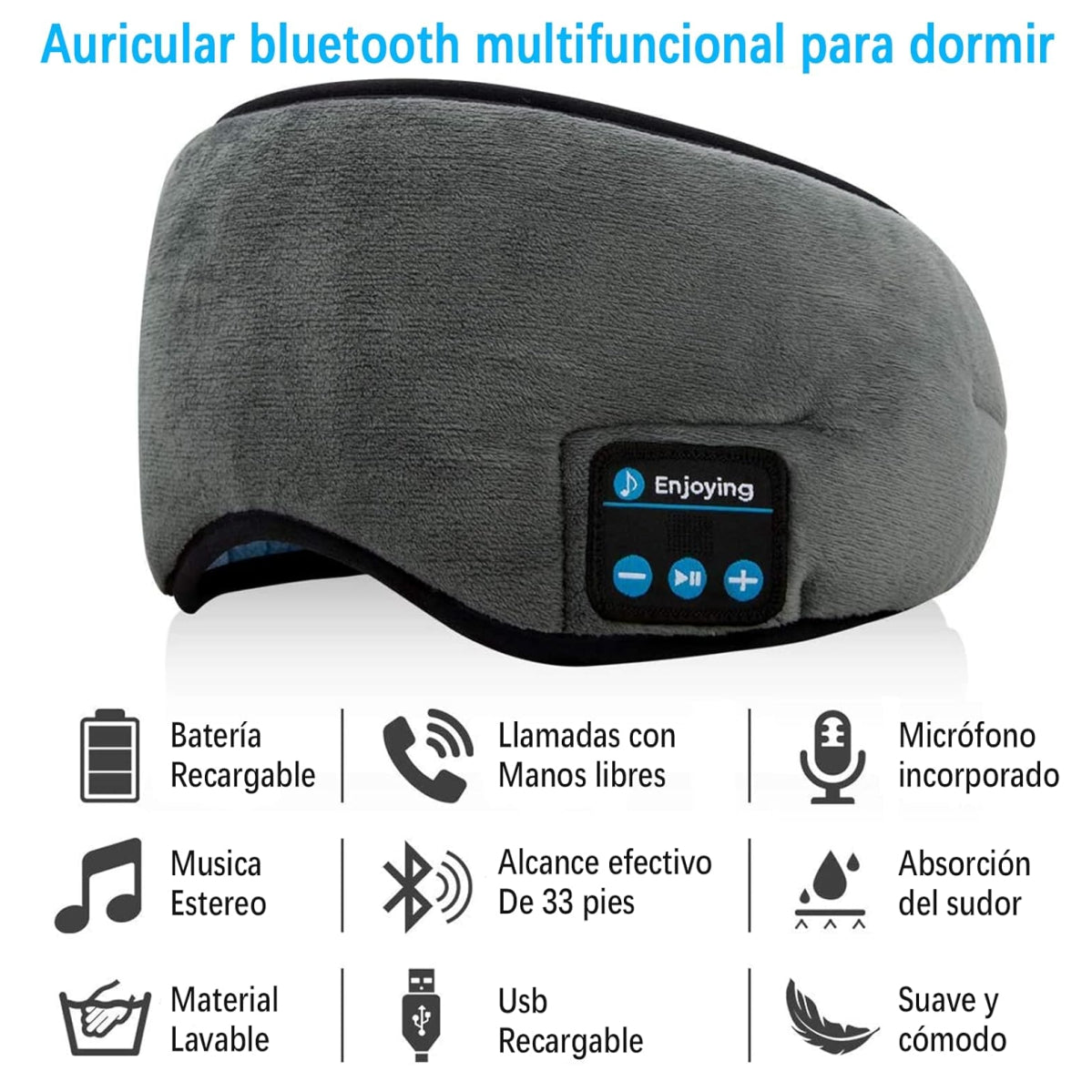 Banda Antifaz para Dormir con Bluetooth