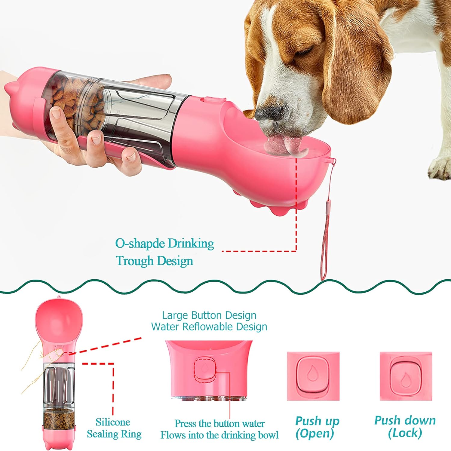 bebedero Multifuncional 4en1 perro 500ML