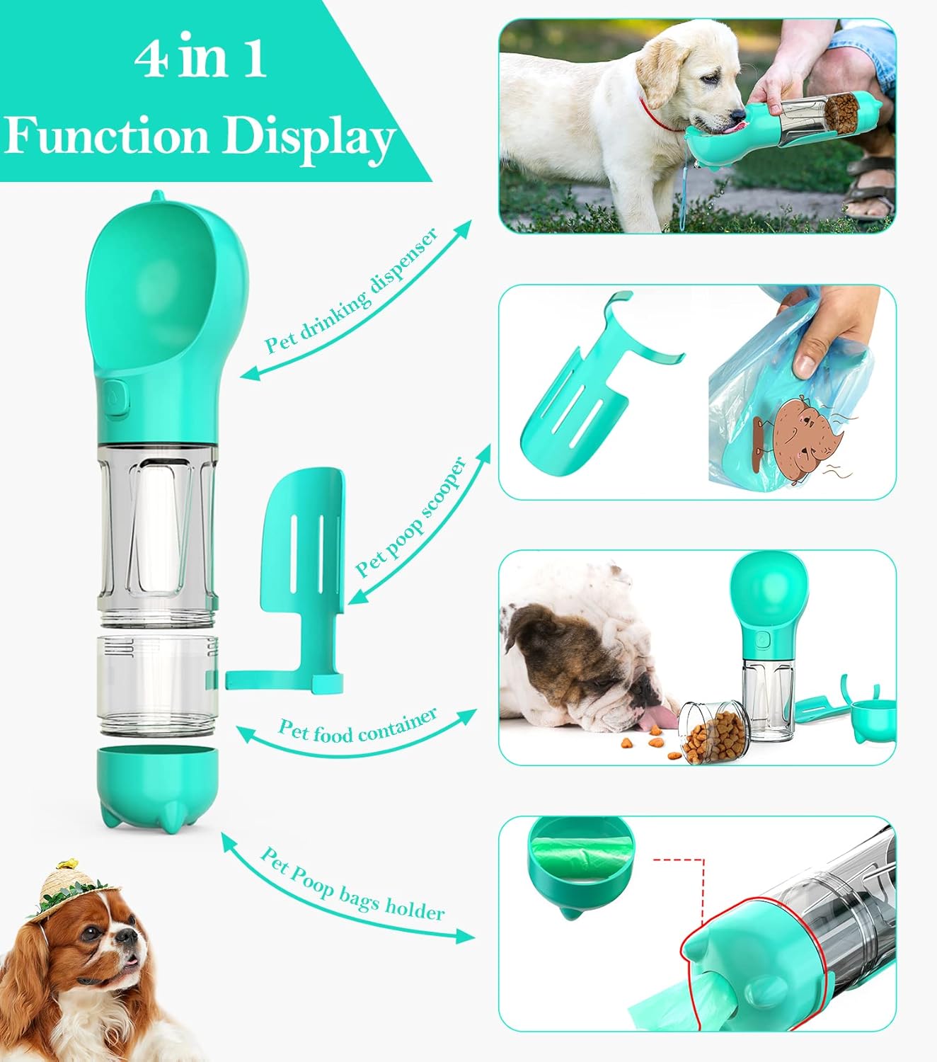 bebedero Multifuncional 4en1 perro 500ML