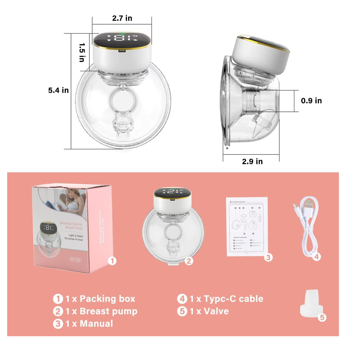 Extractor leche Manos Libres pantalla