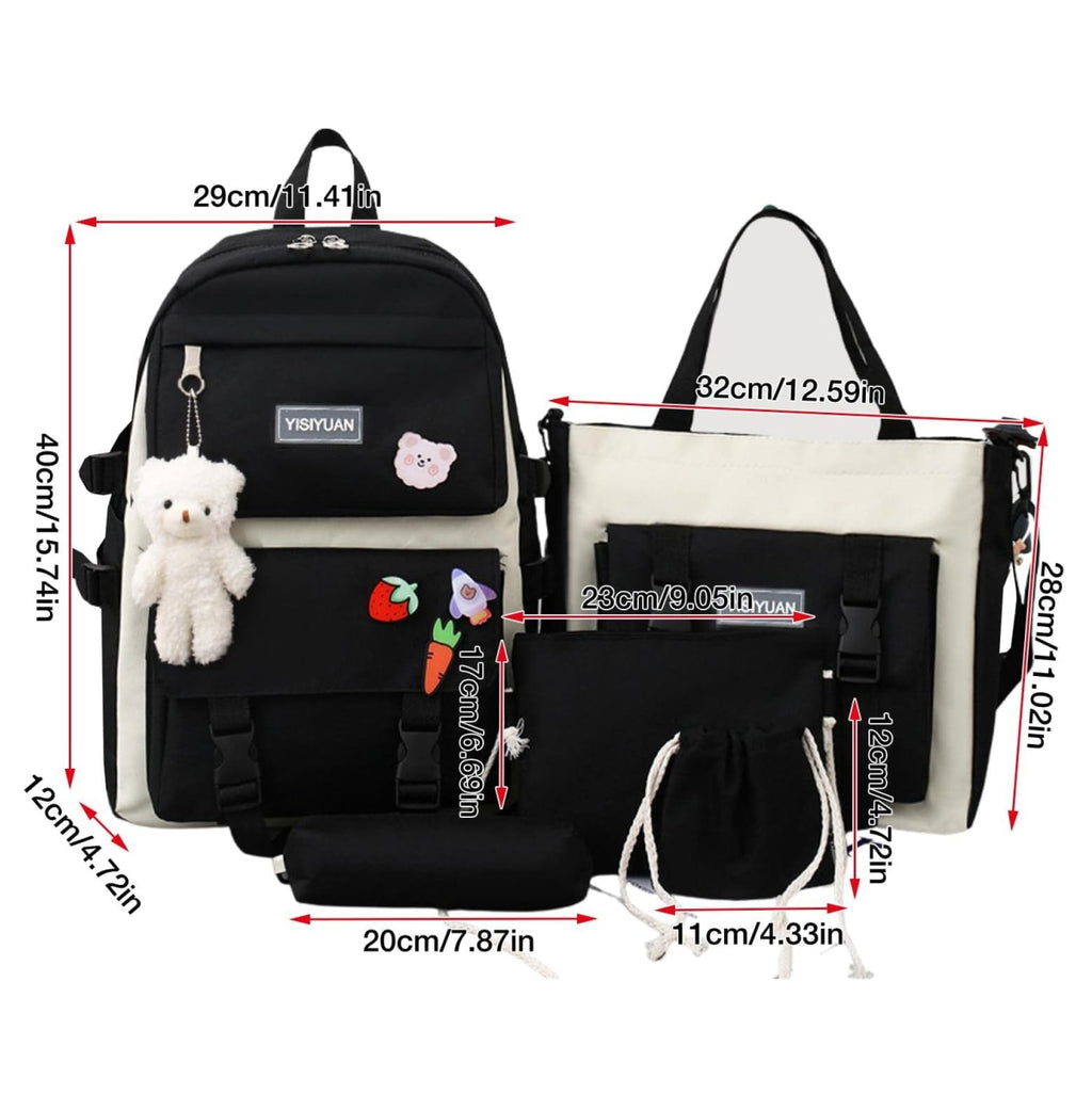 Maleta Coreana Kawaii 5 en 1 Escolar