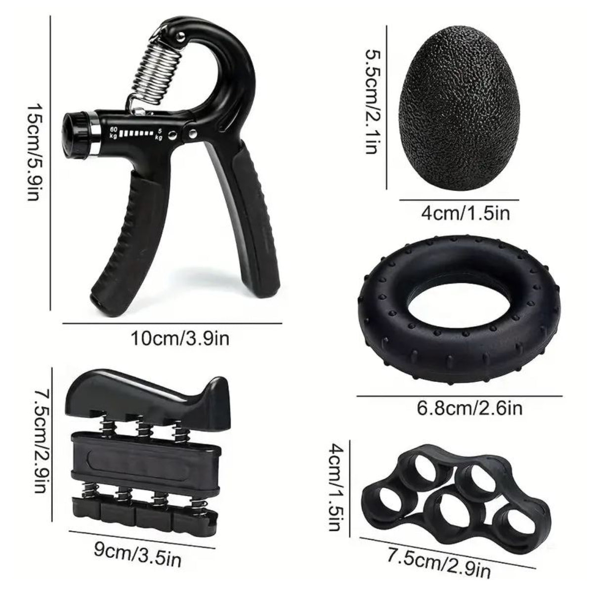 Kit Ejercitadores Mano Muñeca 5pcs