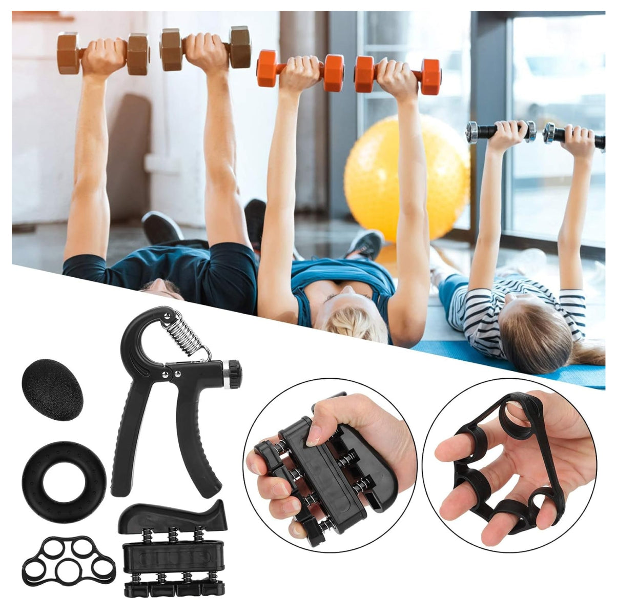 Kit Ejercitadores Mano Muñeca 5pcs