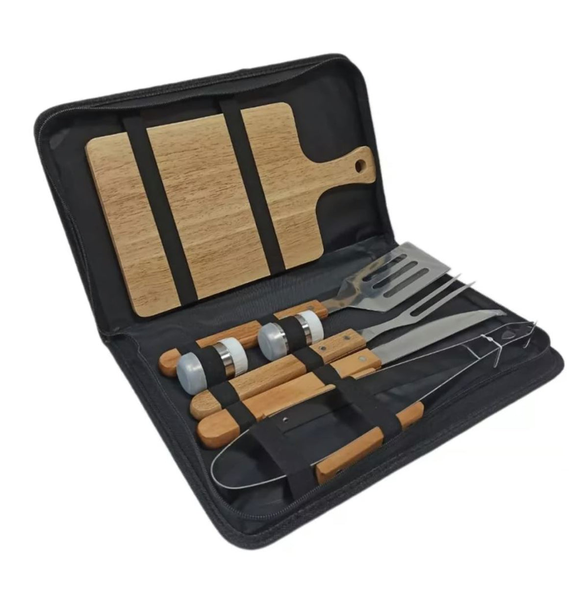Kit Asado Parrilla BBQ con estuche 7pcs