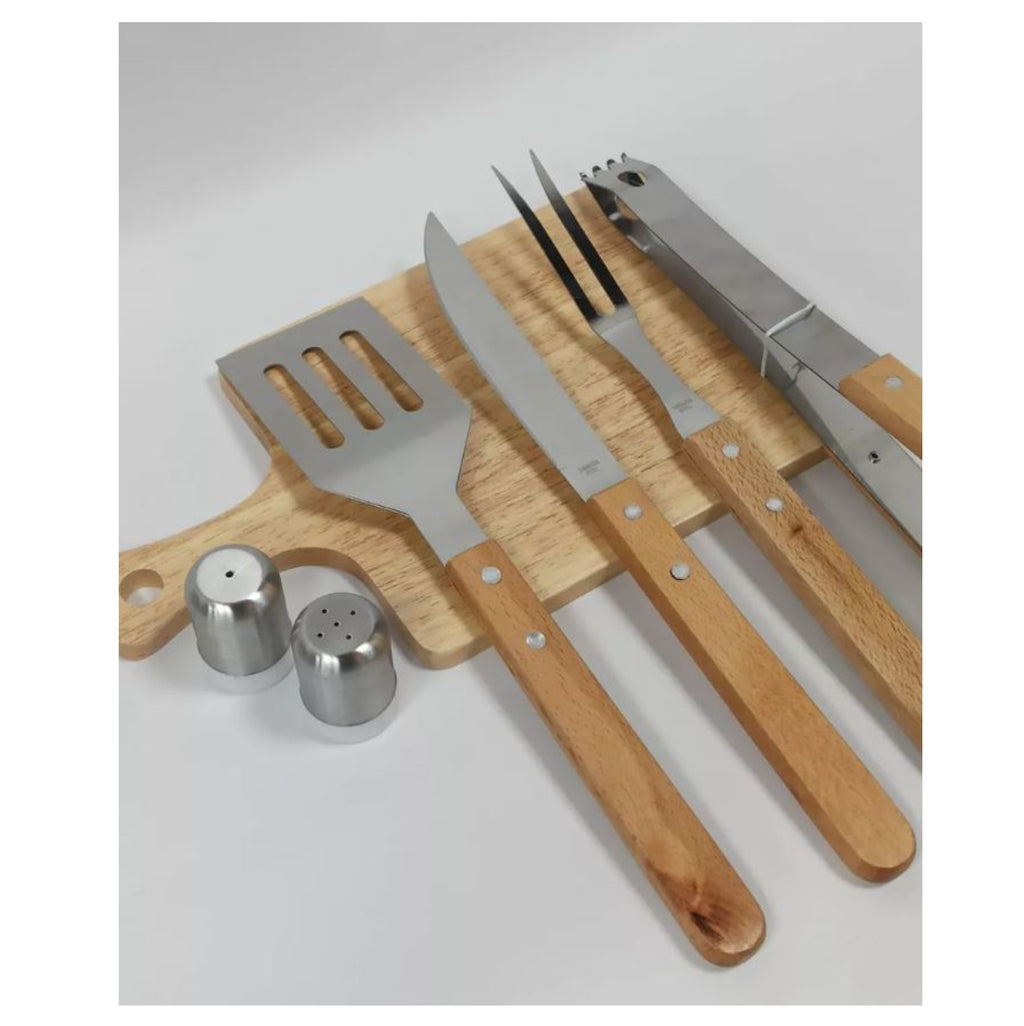 Kit Asado Parrilla BBQ con estuche 7pcs