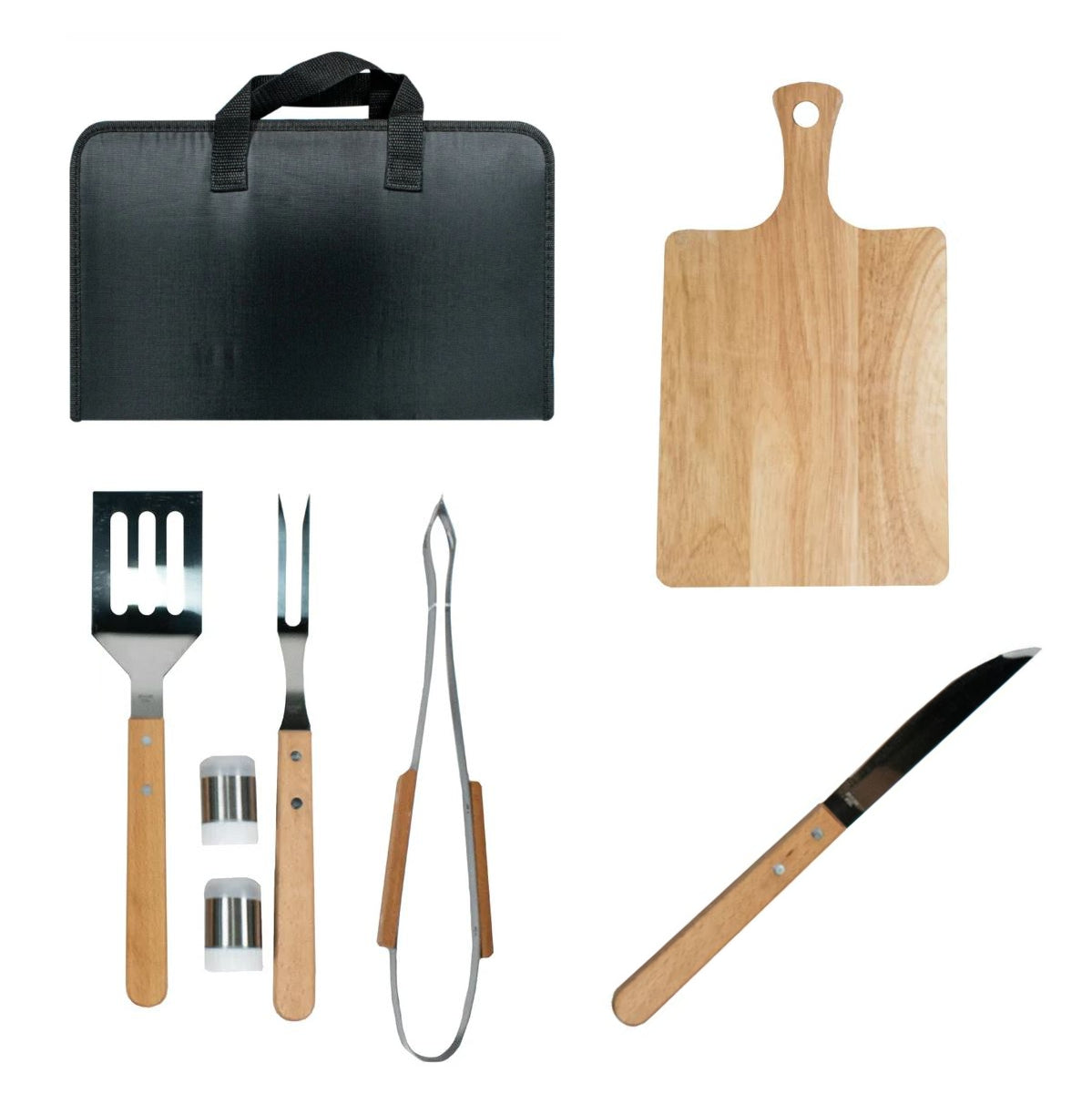 Kit Asado Parrilla BBQ con estuche 7pcs