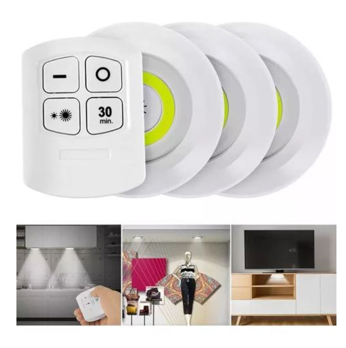 Lampara Luz Led set por 3 con Control