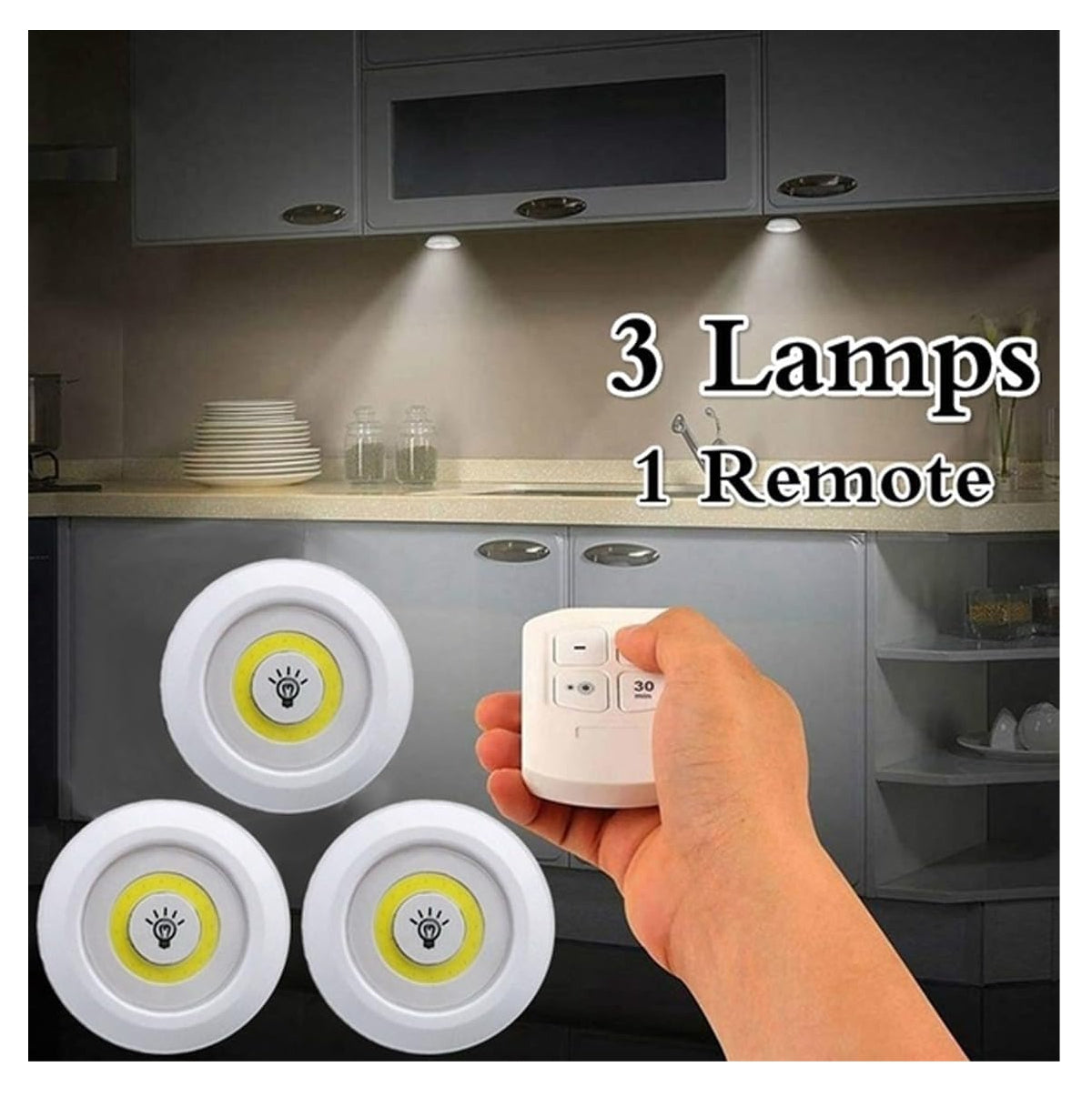 Lampara Luz Led set por 3 con Control