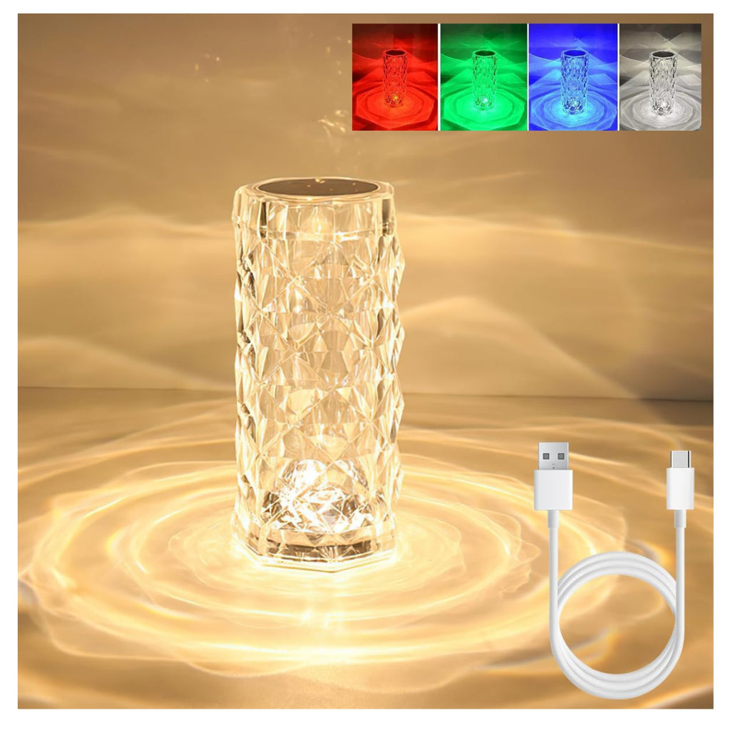 Lampara LED De Mesa Táctil RGB Cristal