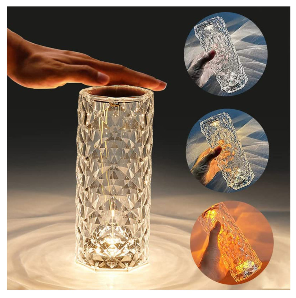 Lampara LED De Mesa Táctil RGB Cristal