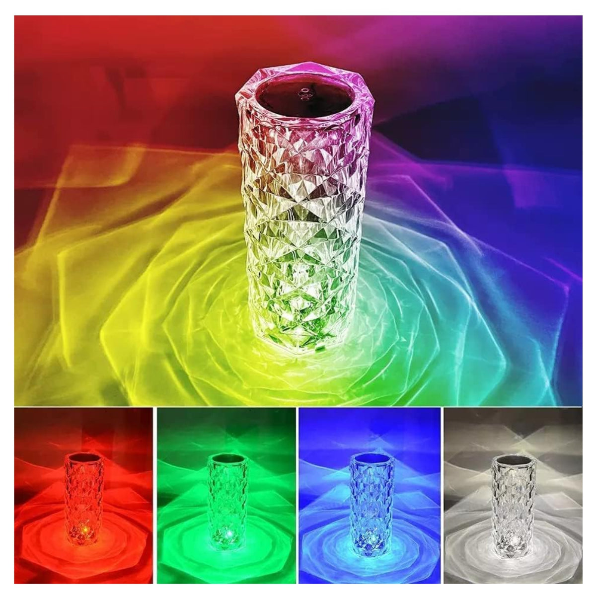 Lampara LED De Mesa Táctil RGB Cristal