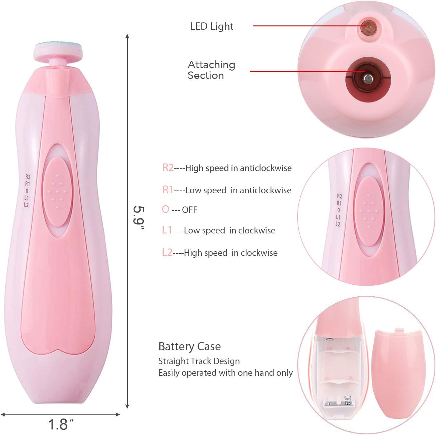 Lima pulidor Uñas Bebe Electrico