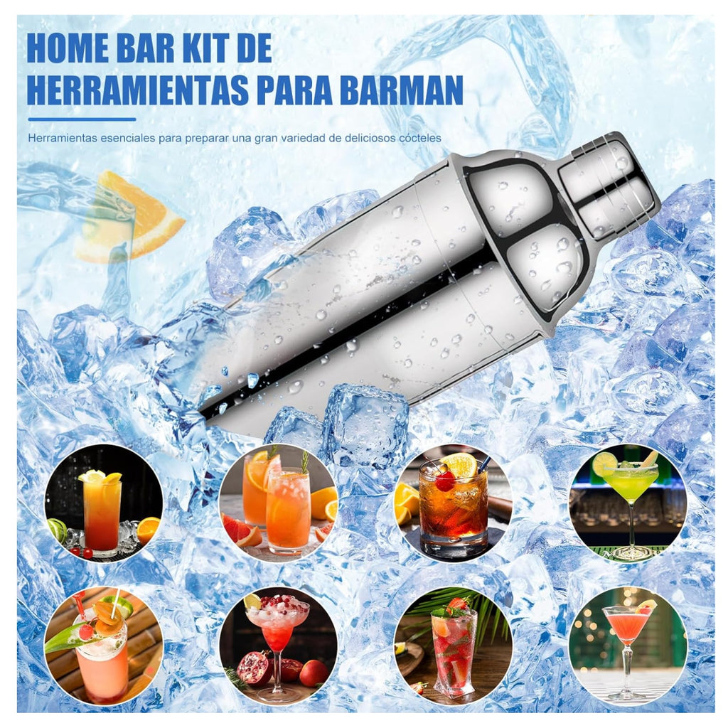 Kit Cocteleria Barman Bar Hogar 13 pieza
