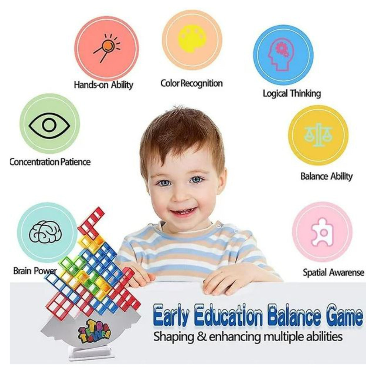 Juego Bloques Balanceo Tetra Tower Tetris