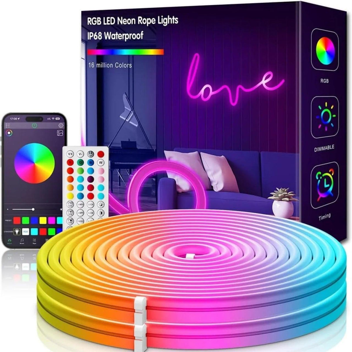Cinta neón flexible RGB de 10 metros