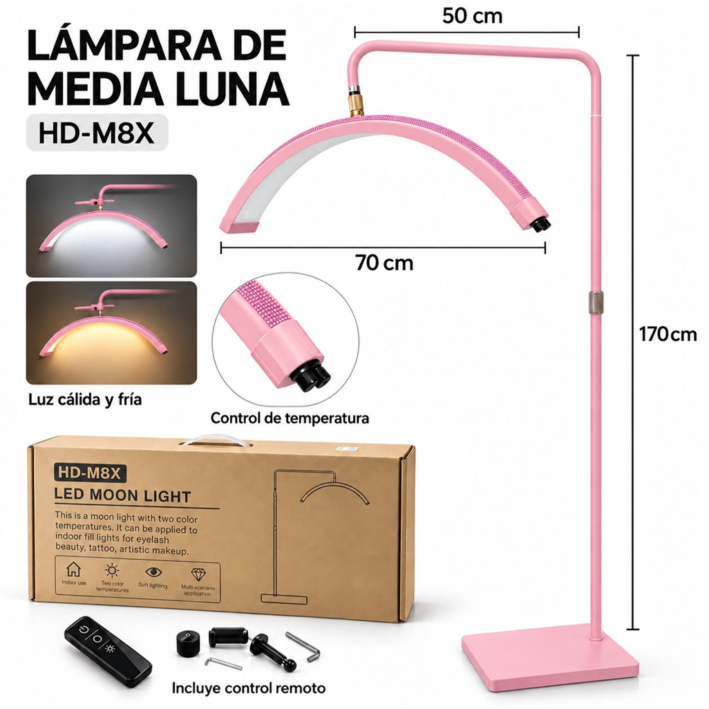 Lámpara media luna pedestal Jumbo con piedras M8X