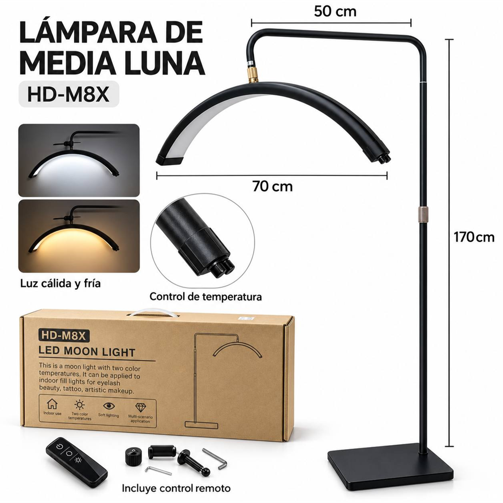 Lámpara media luna pedestal Jumbo M8X