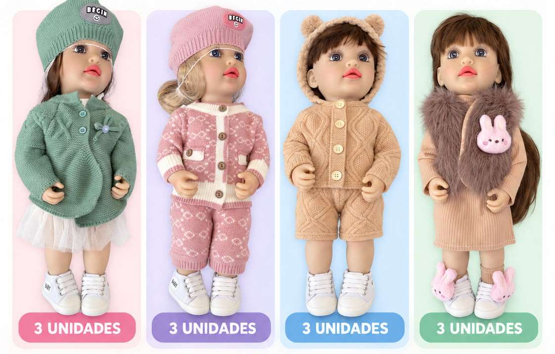 Muñeca real interactiva 1: cuatro modelos del catálogo, tres unidades por modelo
