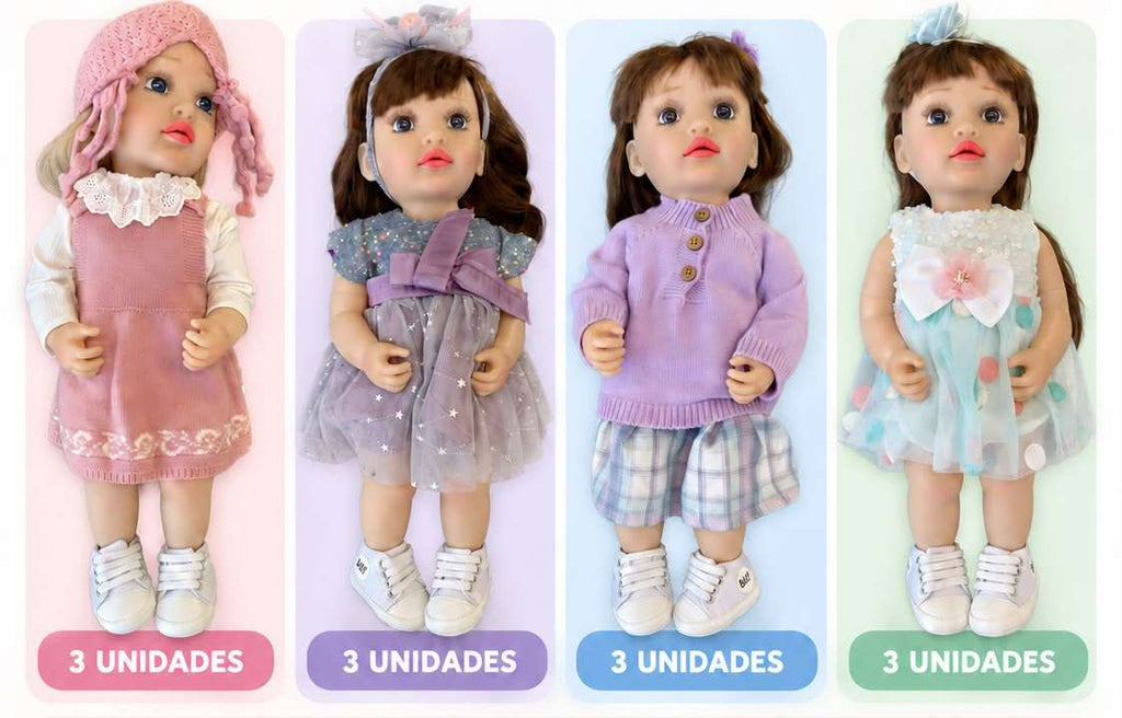 Muñeca real interactiva 2: cuatro modelos del catálogo, tres unidades por modelo